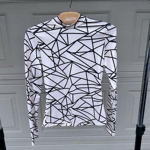 Geometric‎ Mock-Neck Long-Sleeve Shirt